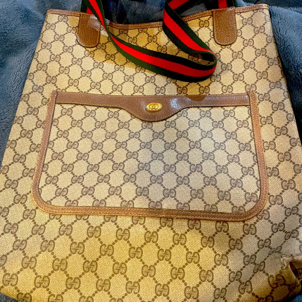 Gucci GG Supreme Web Sherry Line Tote Bag